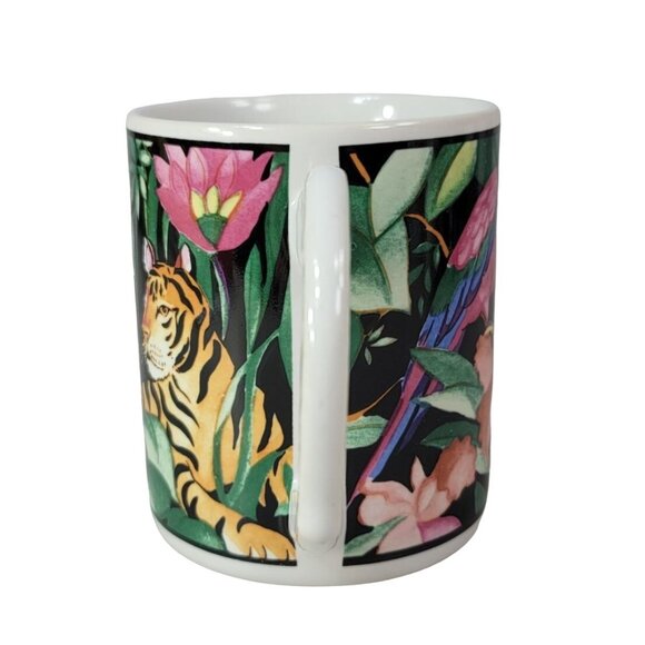 2/$15 Vitromaster Jungle Rain Forest Floral Mug Parrot Handle Zipkin 1993 VTG - Picture 6 of 12